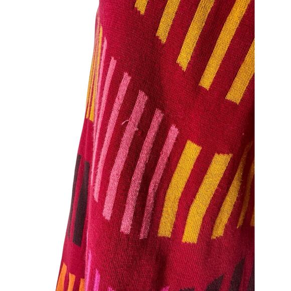 Gudrun Sjoden Women's Organic Cotton Pink Abstract V-Neck Tunic Sweater Medium - Picture 3 of 6